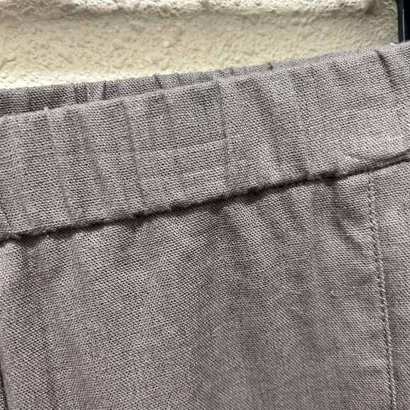 Anne Klein Dark Grey Pull On Linen Blend Cropped Pants NWT Size XL - Picture 3 of 8